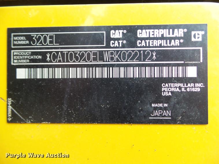 image for item L5728 2013 Caterpillar 320EL excavator