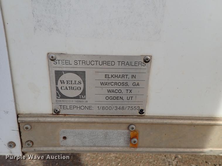 image for item DC1325 1994 Wells Cargo enclosed cargo trailer