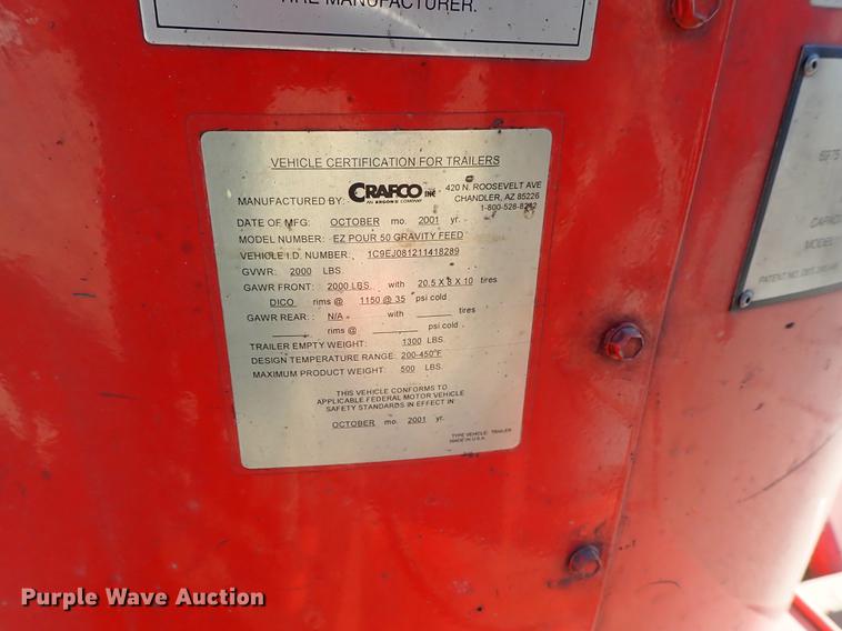 image for item DG2871 2001 Crafco EZ Pour melter/applicator