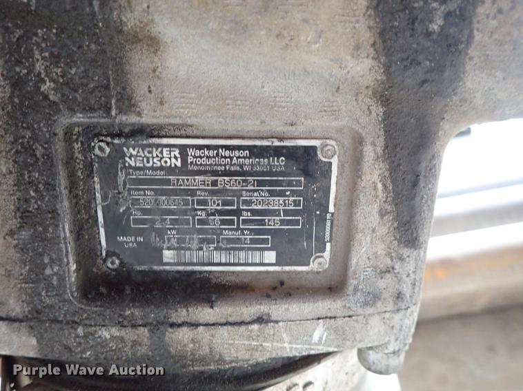 image for item EM9354 Wacker Neuson Rammer BS60-2i compactor