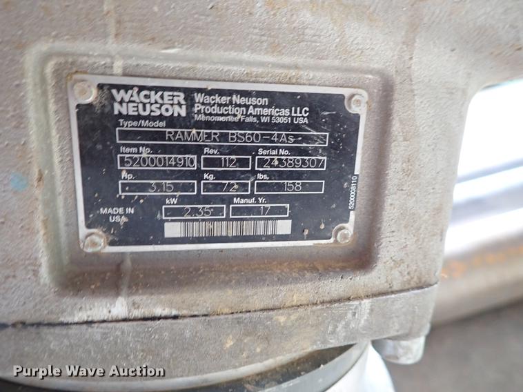 image for item EM9355 Wacker Neuson Rammer BS60-4 compactor