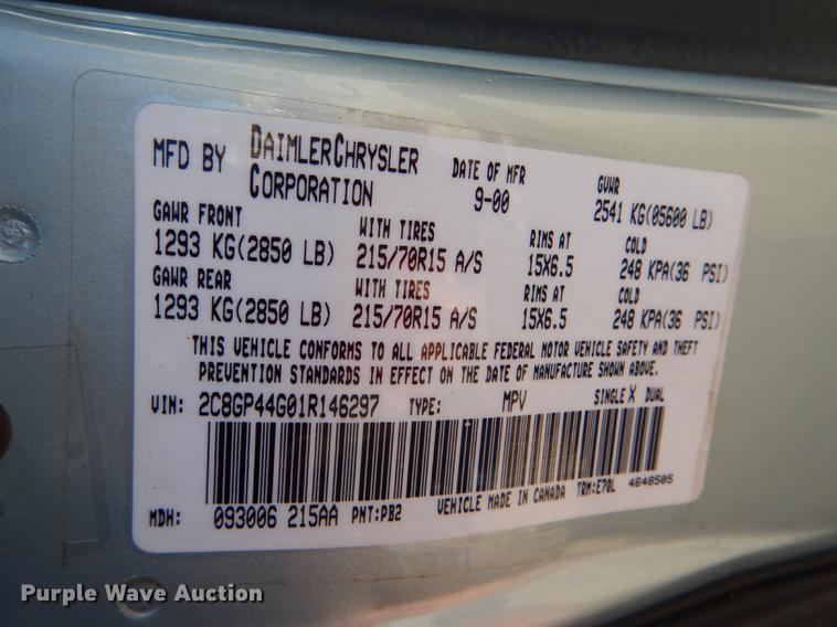 image for item DD8990 2001 Chrysler Town & Country LX van