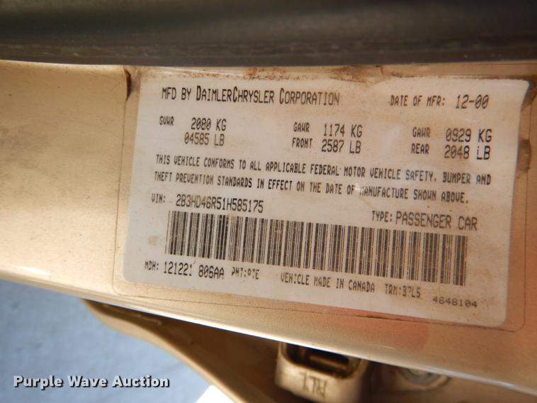 image for item DD8991 2001 Dodge Intrepid SE