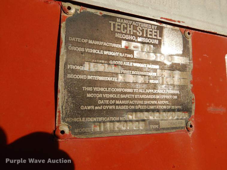 image for item DE0002 1978 Tech-Steel HLB34225 lowboy equipment trailer