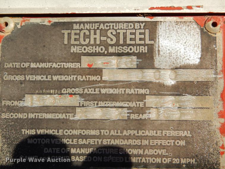 image for item DE0002 1978 Tech-Steel HLB34225 lowboy equipment trailer