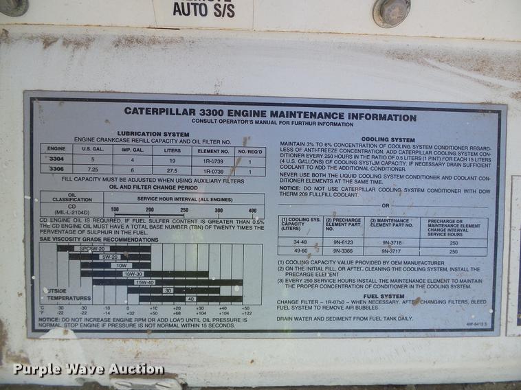 image for item DF2831 1999 Caterpillar XQ225-3306 generator