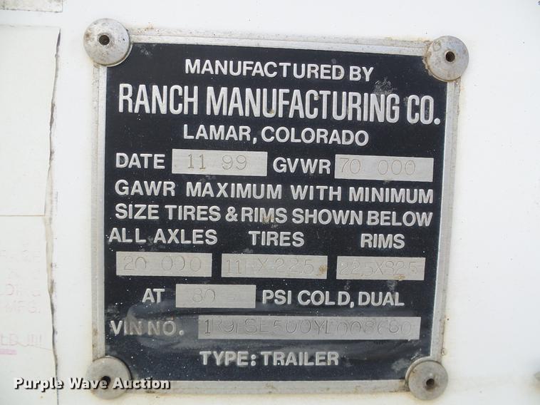 image for item DF2869 2000 Ranch bottom dump trailer