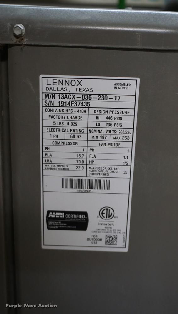 image for item DI9287 Lennox AC unit with A coil