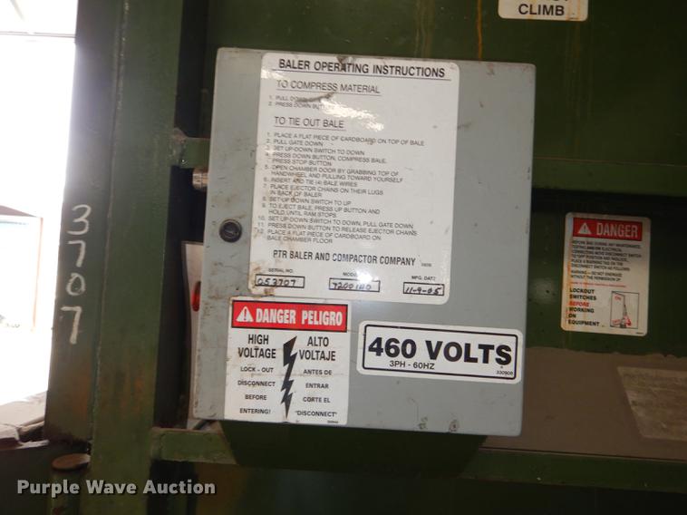 image for item EA9062 2005 PTR vertical cardboard baler