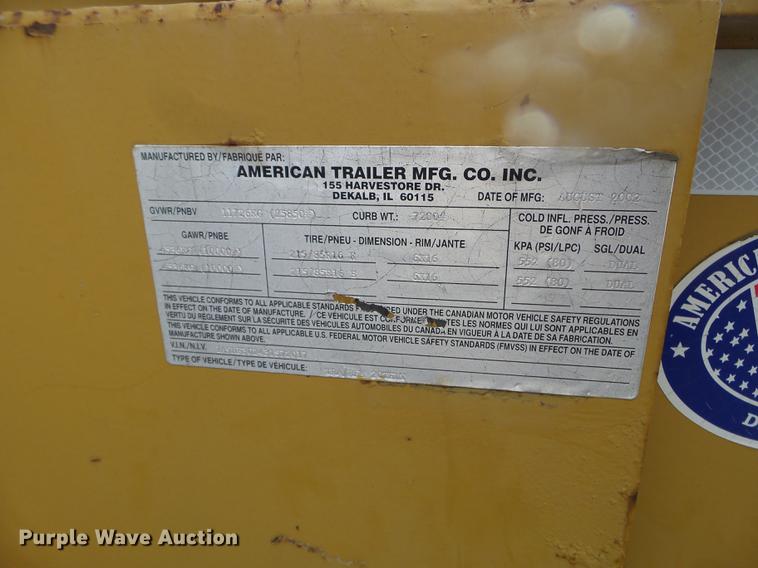 image for item EW9755 2003 American equipment trailer
