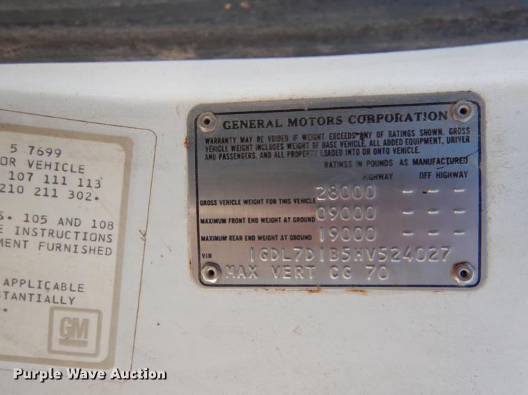 image for item DX9480 1987 GMC 7000 feed delivery truck