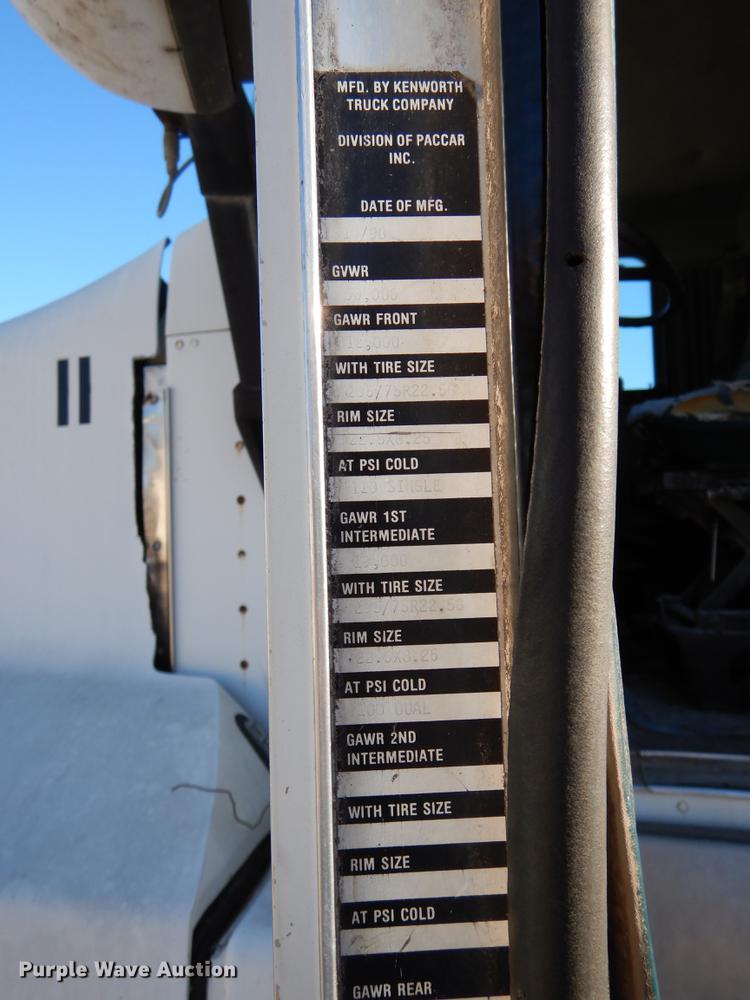 image for item DX9481 1991 Kenworth T500A grain truck