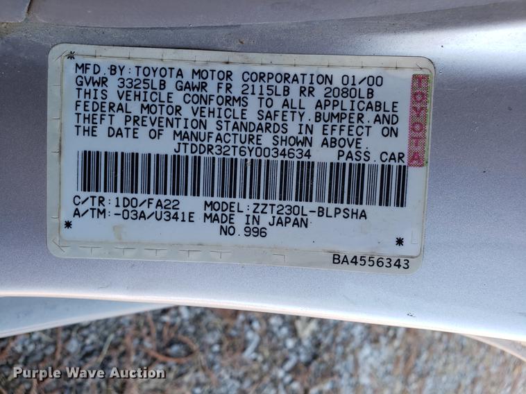 image for item AV9390 2000 Toyota Celica