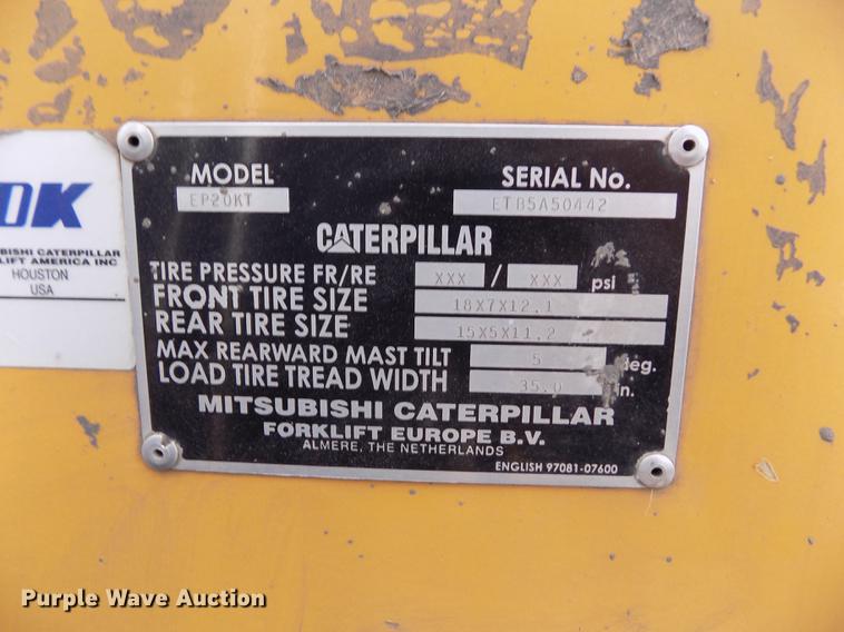 image for item DB9009 Caterpillar EP20KT forklift