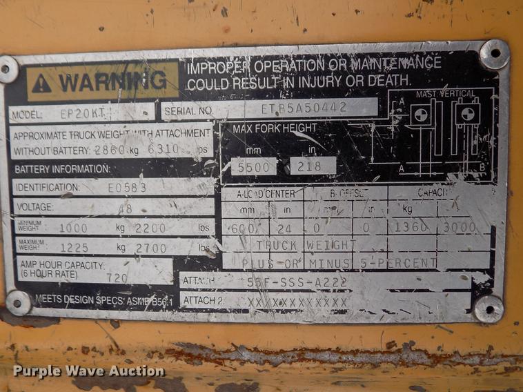 image for item DB9009 Caterpillar EP20KT forklift