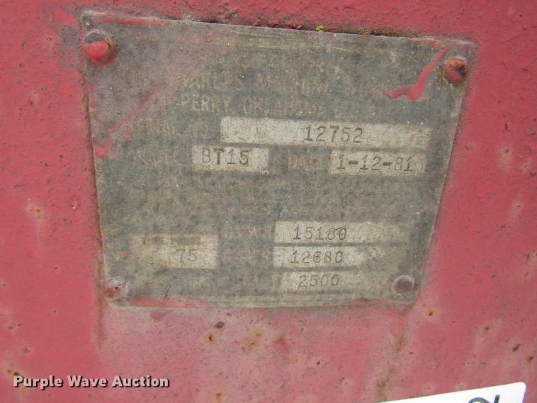 image for item DD4422 1982 Ditch Witch BT15 equipment trailer