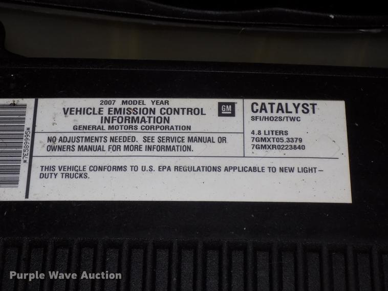 image for item DE7551 2007 Chevrolet Silverado 1500 pickup truck