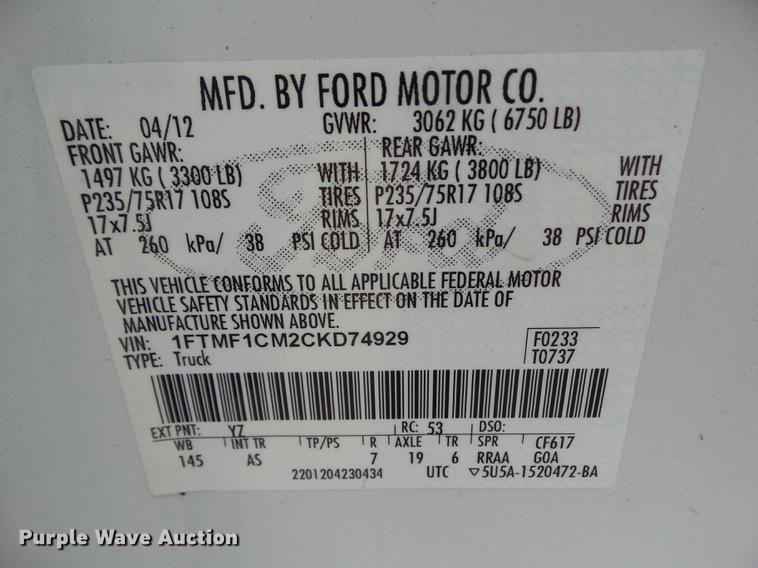 image for item EM9047 2012 Ford F150 Custom pickup truck