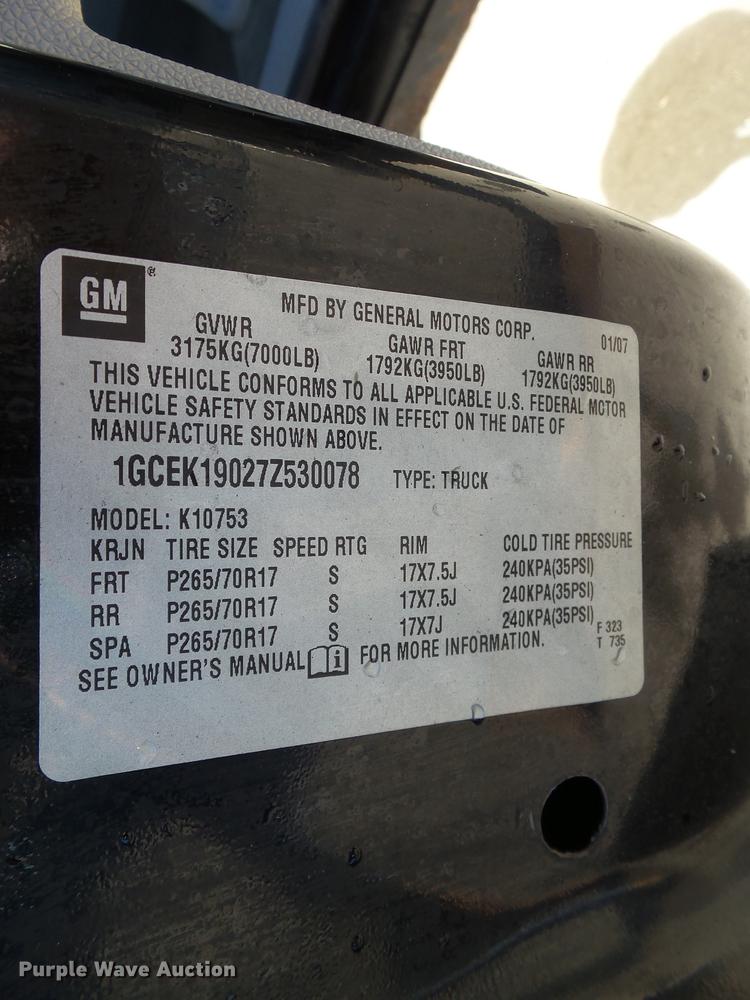 image for item EM9051 2007 Chevrolet Silverado 1500 Ext. Cab pickup truck