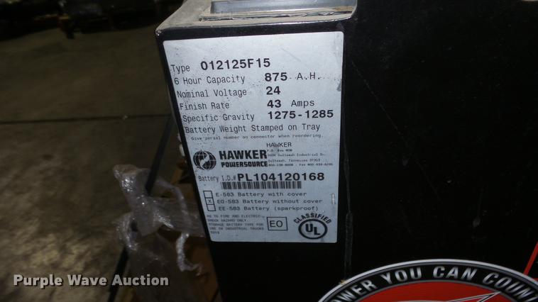image for item EM9302 Hawker 012125F15 forklift battery