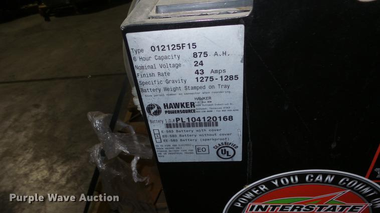image for item EM9302 Hawker 012125F15 forklift battery