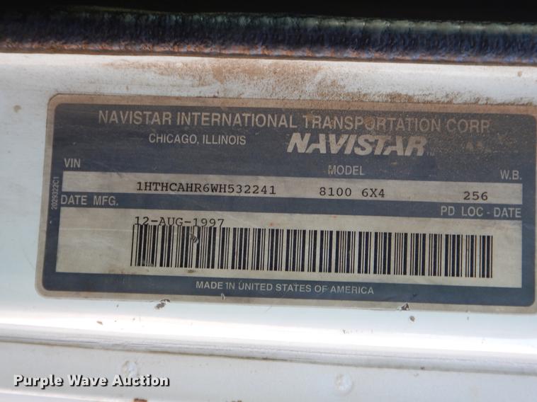 image for item ER9321 1998 International 8100 flatbed truck