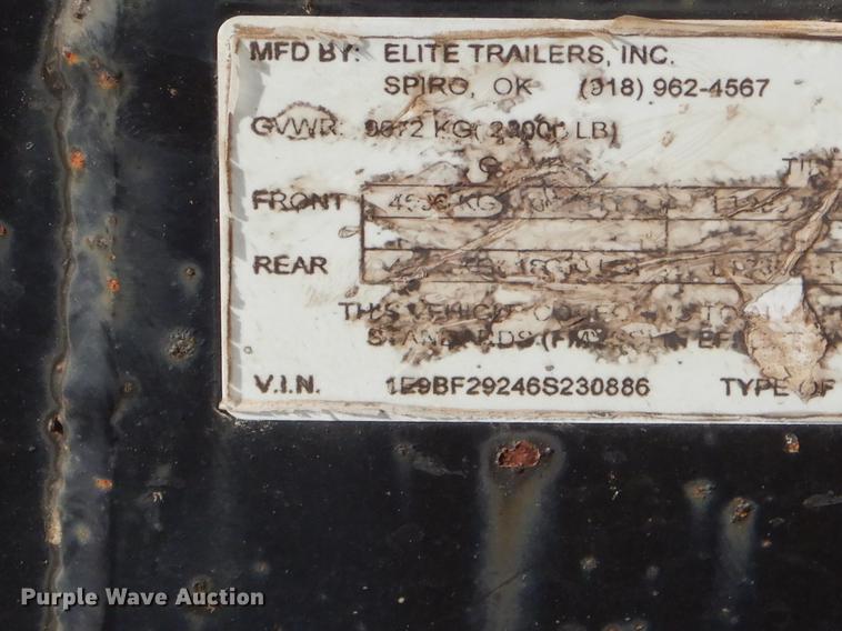 image for item ER9333 2006 Elite equipment trailer