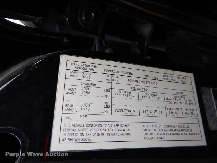 image for item ER9356 1995 Cadillac Fleetwood hearse