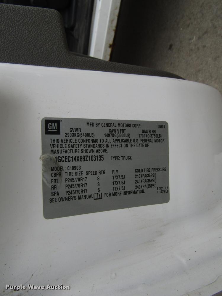 image for item EU9551 2008 Chevrolet Silverado 1500 pickup truck