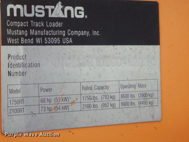 image for item EW9711 2011 Mustang 2100RT skid steer