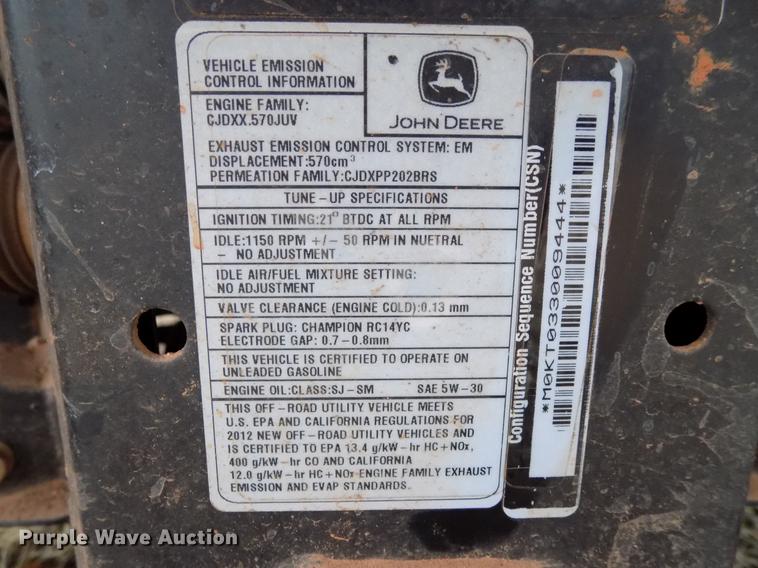 image for item FE9560 2012 John Deere XUV550 utility vehicle