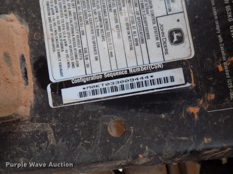 image for item FE9560 2012 John Deere XUV550 utility vehicle