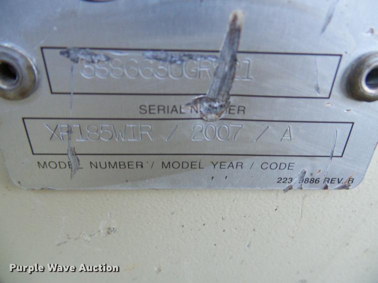 image for item DB2149 2007 Ingersoll Rand XP185 air compressor