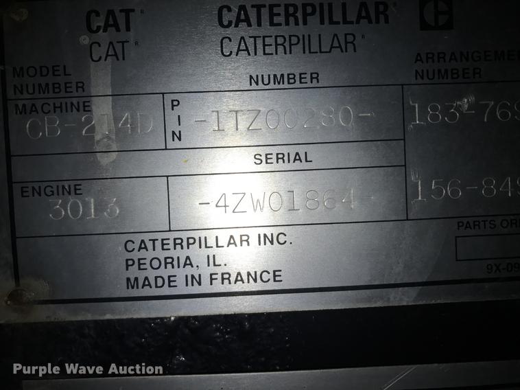 image for item DB9358 2000 Caterpillar CB214D double drum roller