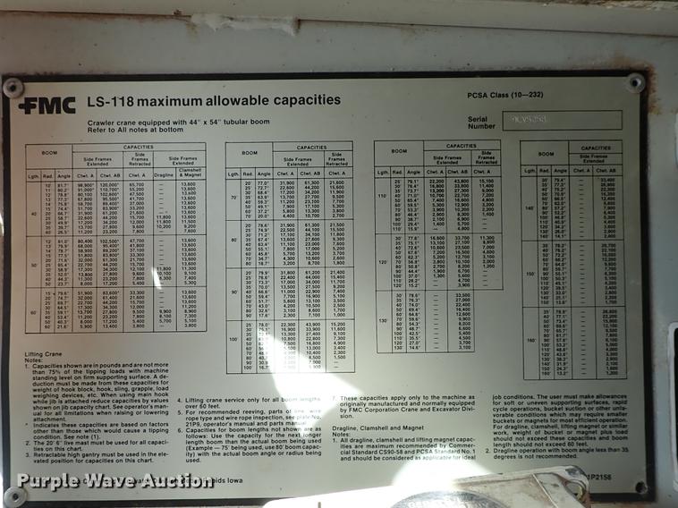 image for item DG2894 1977 Link Belt LS118 crane