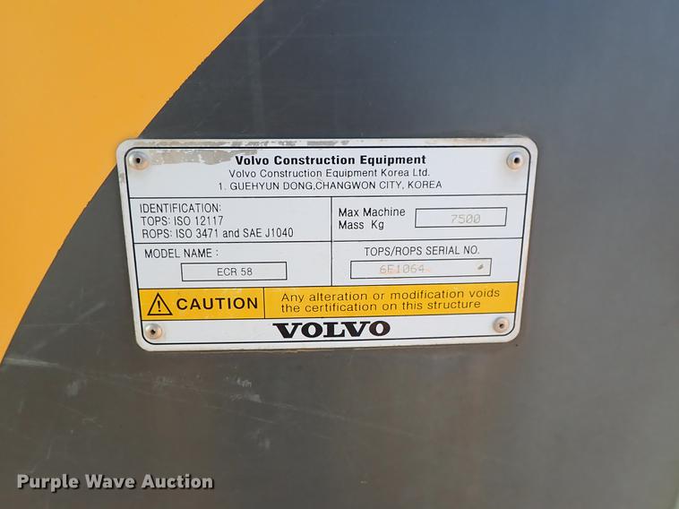 image for item DG2900 2006 Volvo ECR58 mini excavator