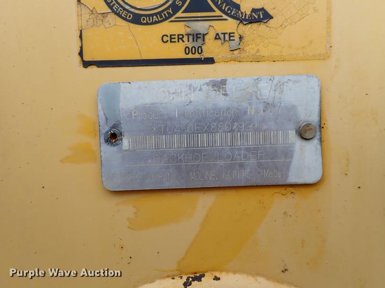 image for item DG2911 1999 John Deere 410E backhoe