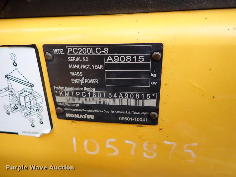 image for item DG2915 2012 Komatsu PC200LC-8 excavator