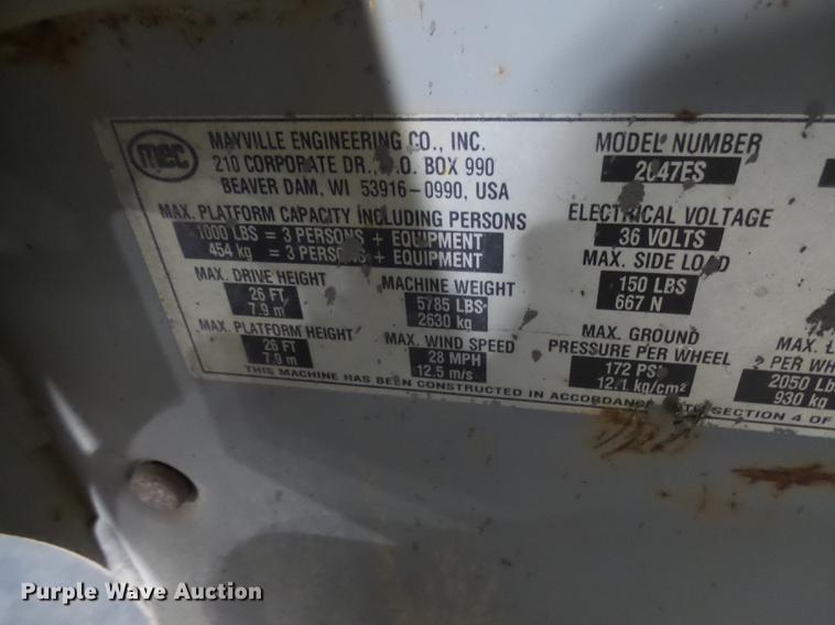 image for item DX9150 2000 Mec 2647ES scissor lift