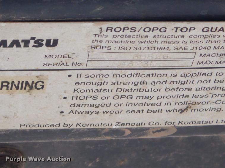 image for item ER9367 2006 Komatsu PC35MR-2 mini excavator