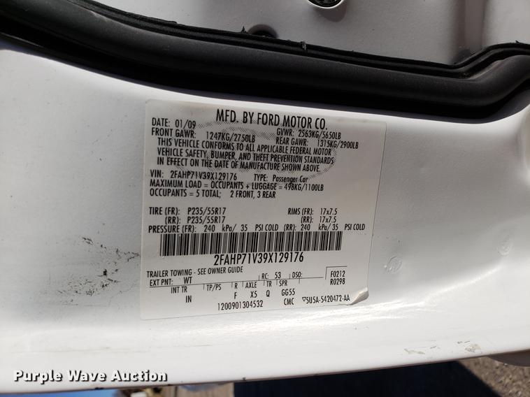 image for item AV9392 2009 Ford Crown Victoria Police Interceptor