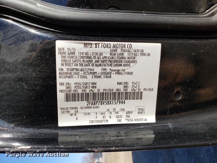 image for item AV9393 2011 Ford Crown Victoria Police Interceptor