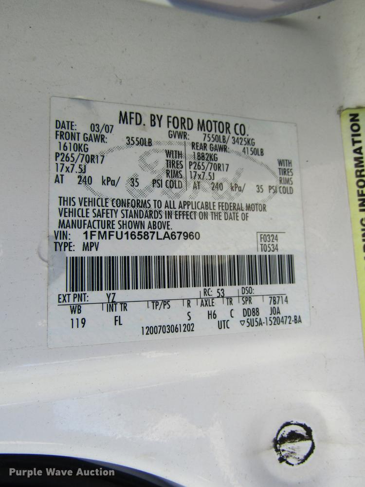 image for item DE5964 2007 Ford Expedition XLT SUV