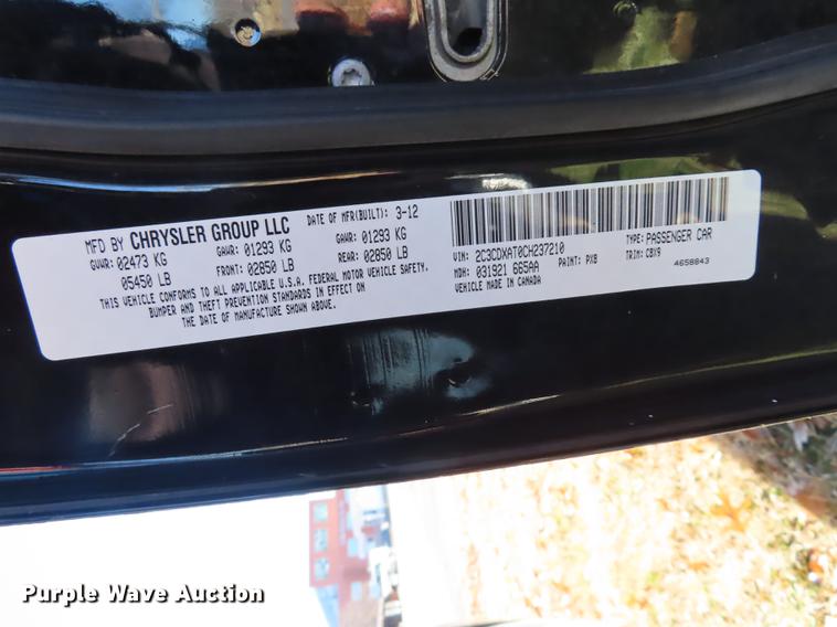 image for item DF1297 2012 Dodge Charger Police