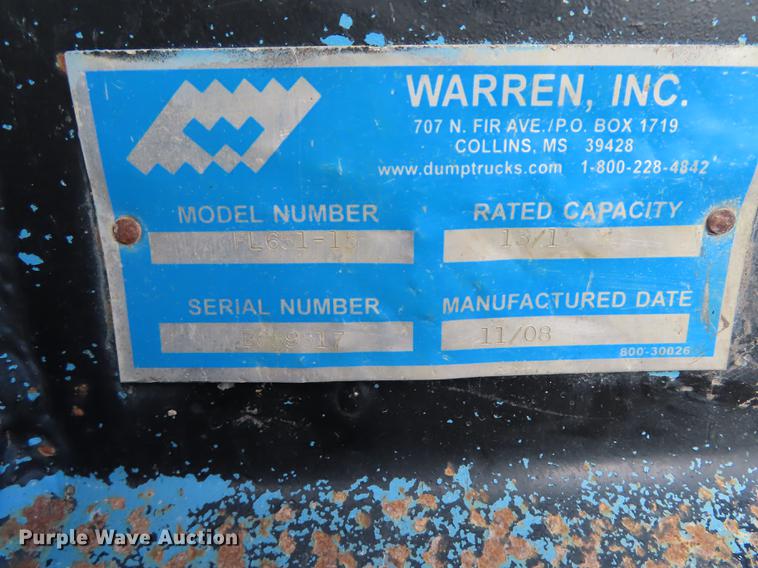 image for item DF1335 Warren FL651-15 dump bed