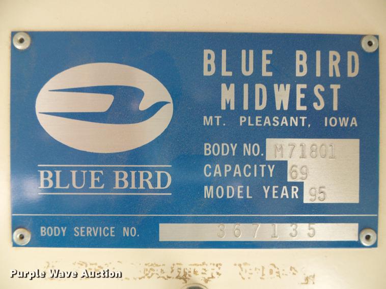 image for item DF2893 1995 Blue Bird  TC2000 school bus