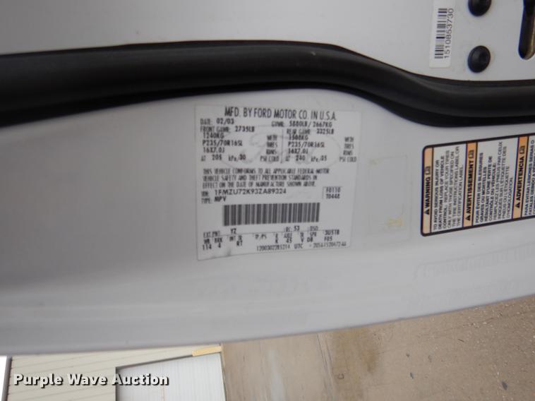 image for item DX9492 2003 Ford Explorer SUV