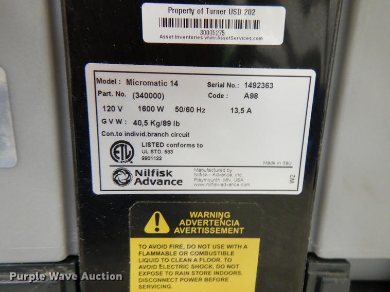 image for item EA9111 (2) Advance Micromatic 14E floor scrubbers