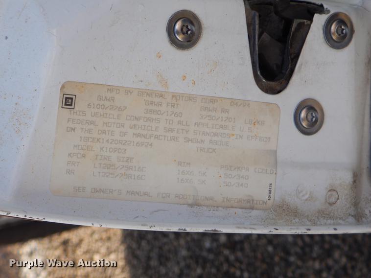 image for item ER9376 1994 Chevrolet Cheyenne 1500 pickup truck