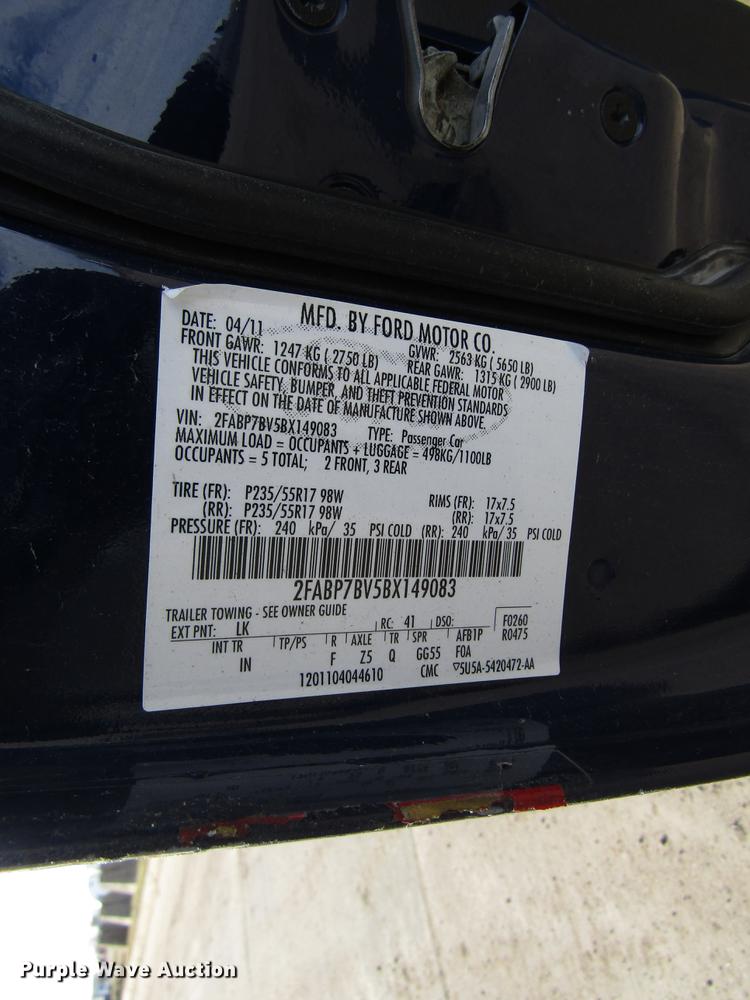 image for item EU9543 2011 Ford Crown Victoria Police Interceptor